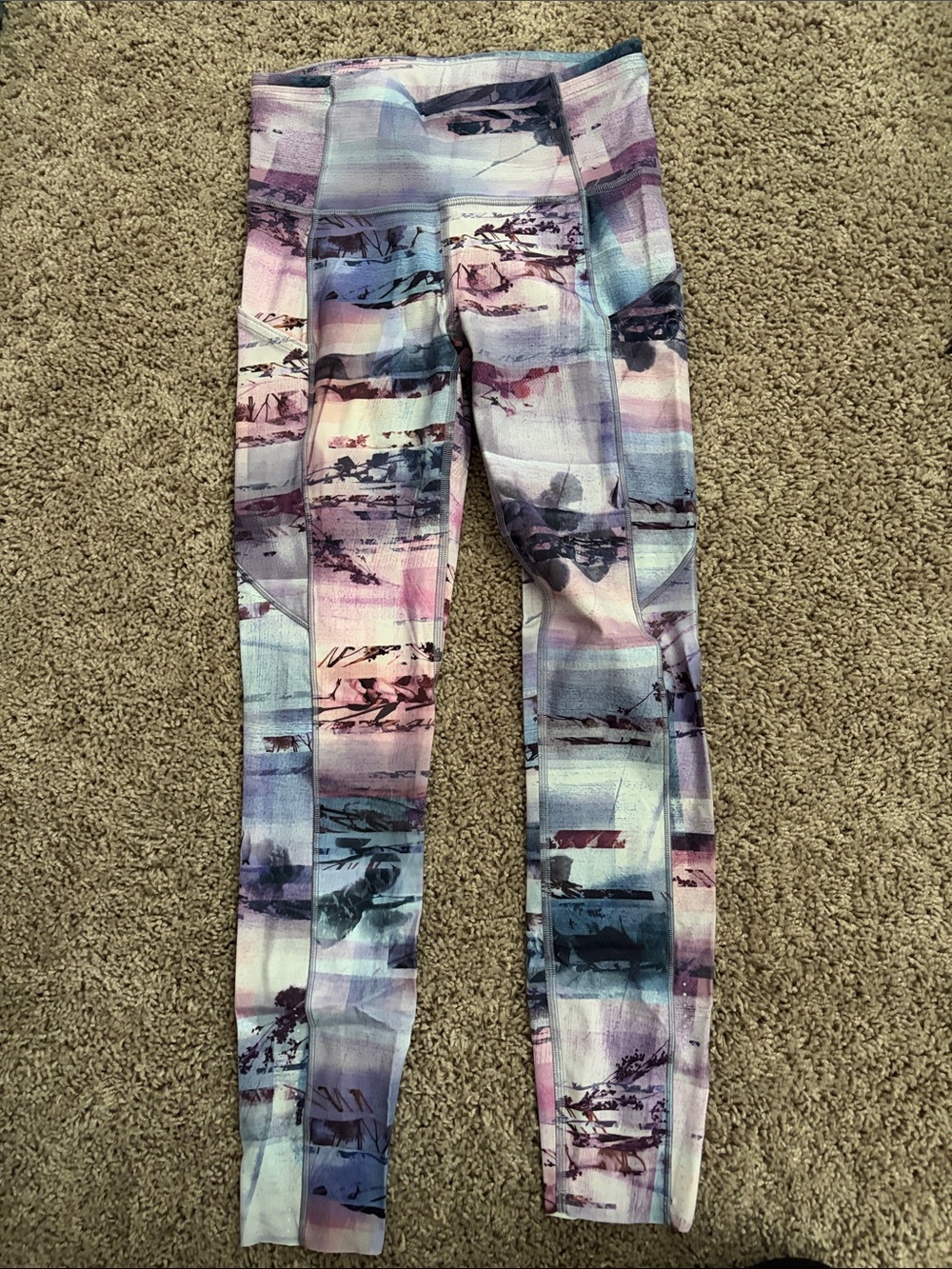 lululemon athletica  Multicolor Pastel Abstract Leggings